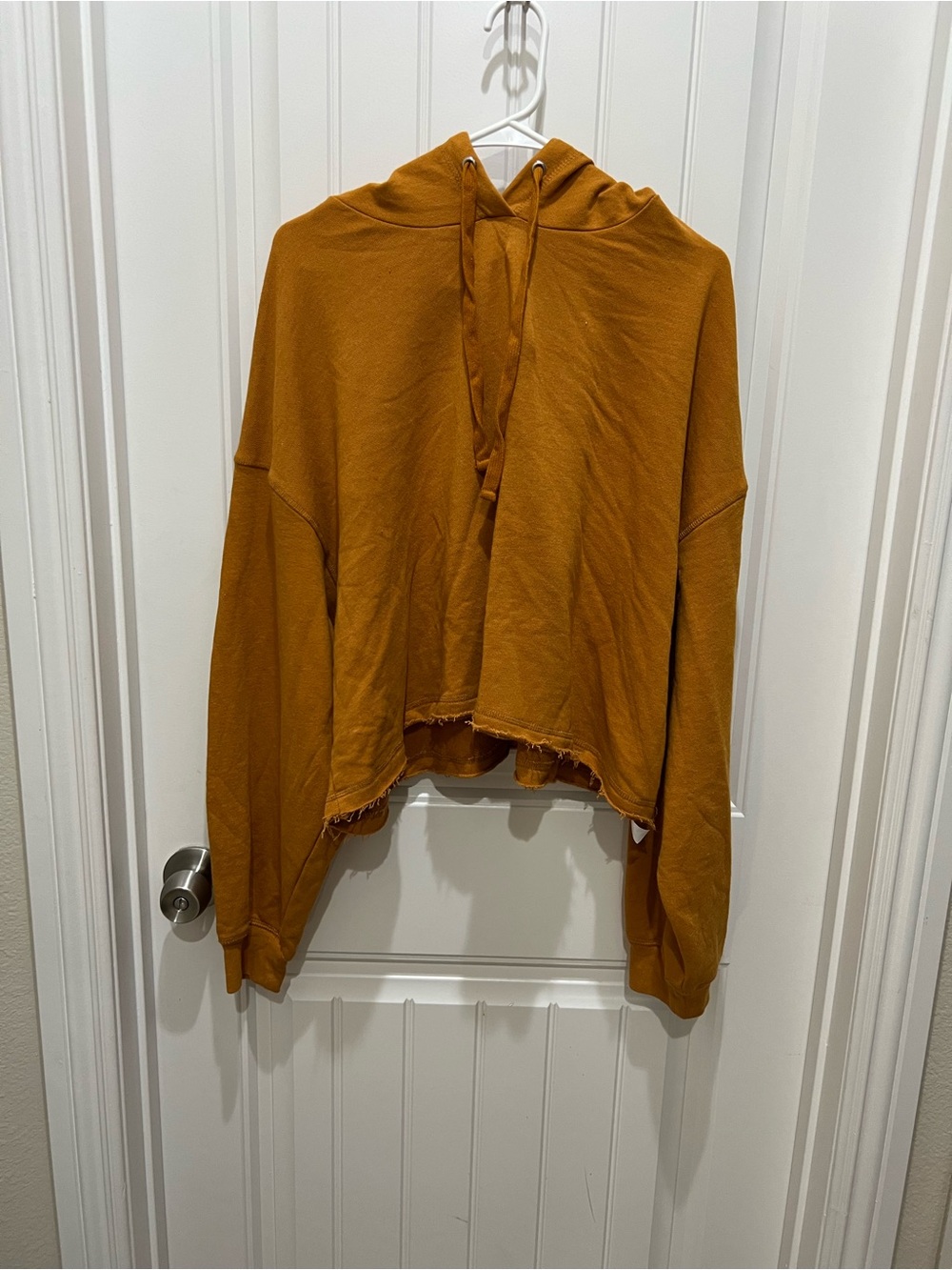flirtitude Burnt Orange Cropped Hoodie with Drawstring